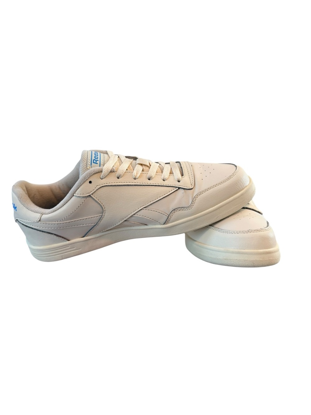 Reebok Club C Style Sneakers Cream White Blue Logo Size 10 Men - Picture 5 of 12